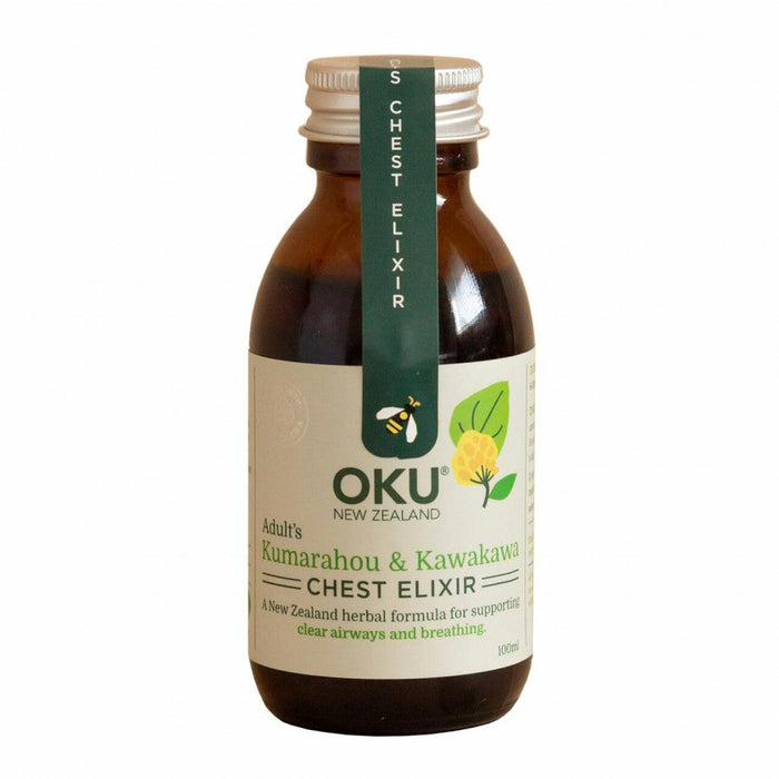 OKU Adult's Chest Elixir - Kūmarahou and Kawakawa 100ml