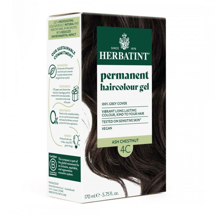 Herbatint Permanent Hair Colour Gel - C Tones: 4C Ash Chestnut