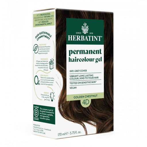 Herbatint Permanent Hair Colour Gel - D Tones: 4D Golden Chestnut