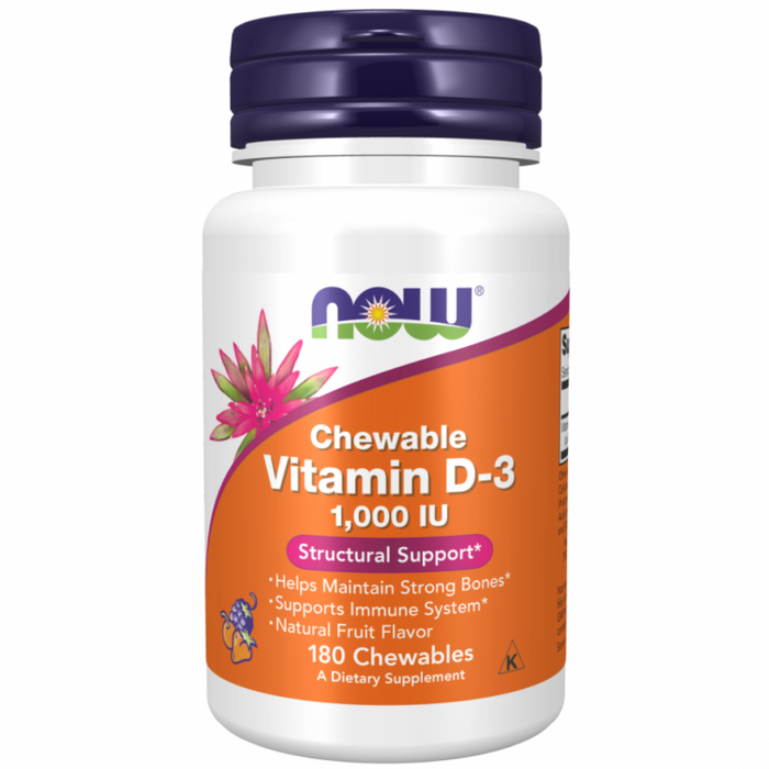 NOW Vitamin D3 1,000IU 180 chewables - The Health Shop