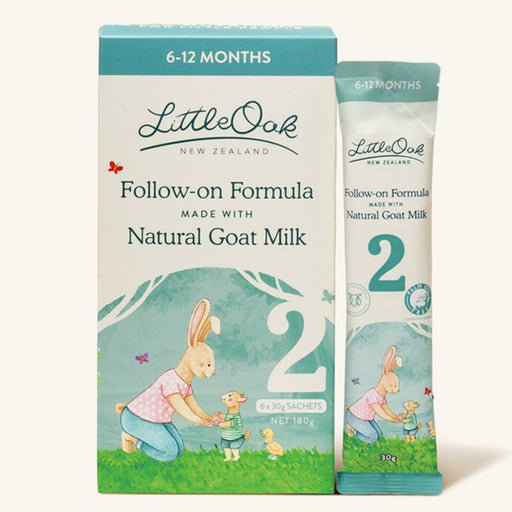LittleOak Natural Goat Milk Follow-on Formula with Olive Oil 6 x 30g travel sachets