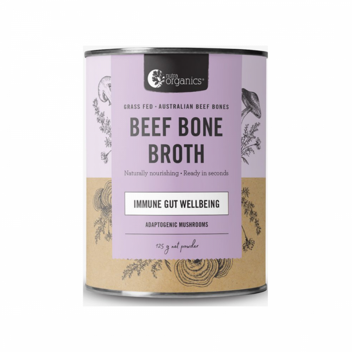 Nutra Organics Beef Bone Broth, Adaptogenic Mushroom 125g - The Health Shop