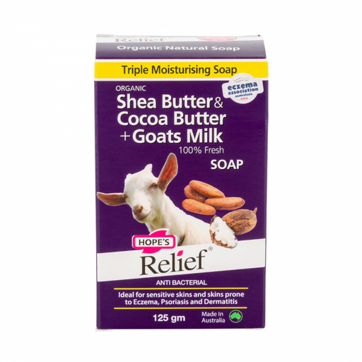 Hope's Relief Shea Butter & Cocoa Butter + Goat's Milk Soap 125g - The Health Shop