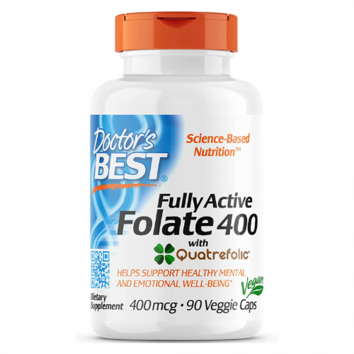 Doctor's Best Fully Active Folate 400 with Quatrefolic 90vcaps