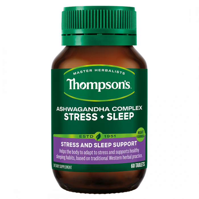 Thompson's Ashwagandha Complex Stress+Sleep 60tabs - The Health Shop