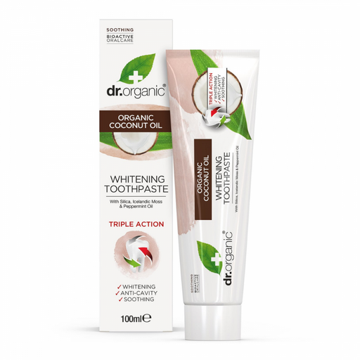 Dr.Organic Coconut Oil Whitening Toothpaste 100ml - The Health Shop