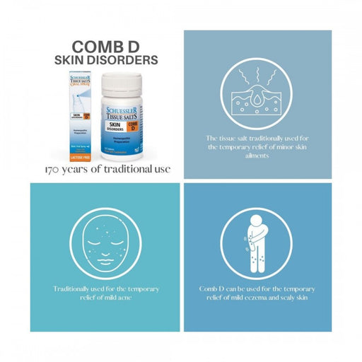 Schuessler Tissue Salts Comb D - SKIN DISORDERS - 125tabs