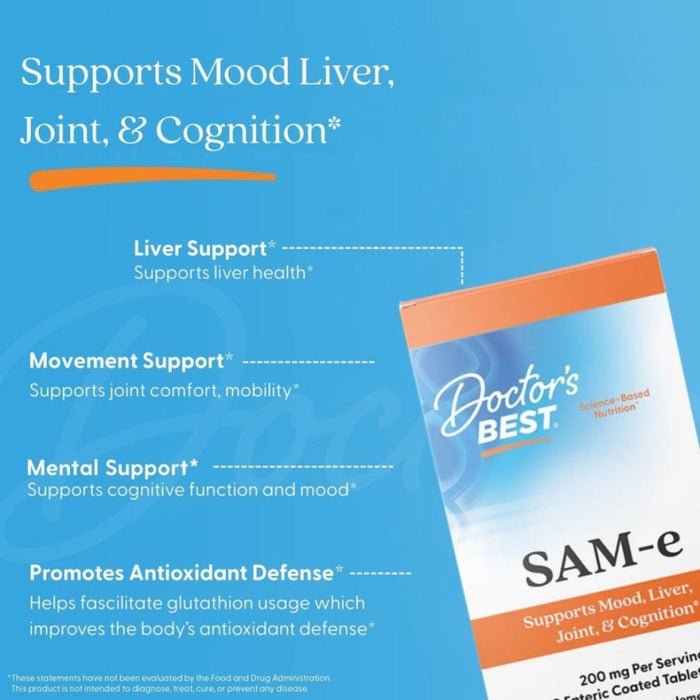 Doctor's Best SAM-e 200mg 60 enteric coated tablets