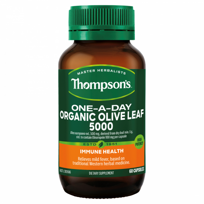 Thompson's One-A-Day Organic Olive Leaf 5000 60caps - The Health Shop