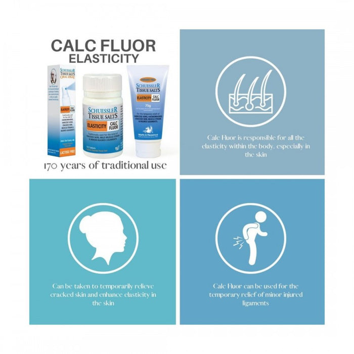 Schuessler Tissue Salts Calc Fluor - ELASTICITY - 125tabs
