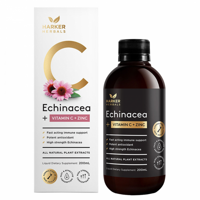 Harker Herbals Echinacea + Vitamin C + Zinc 200ml - The Health Shop