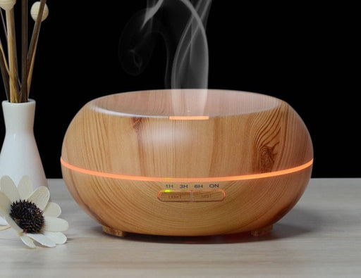 Ultrasonic Aromatherapy Diffuser, Dark Wood Colour - The Health Shop