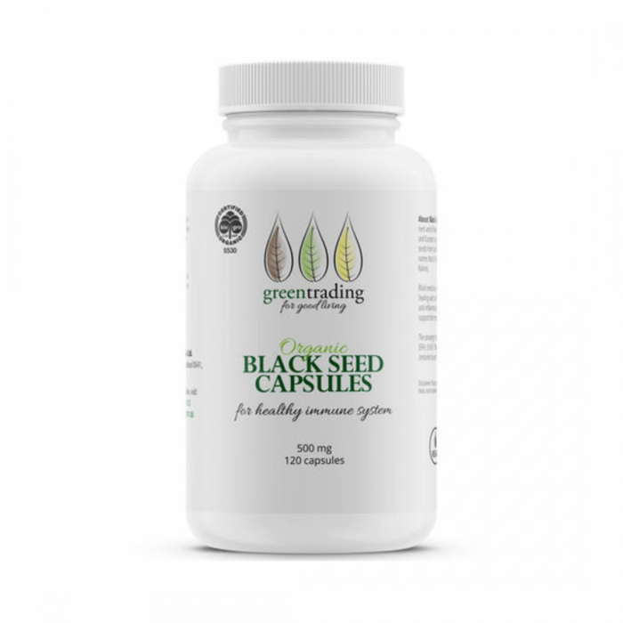 Green Trading Organic Black Seed 500mg 120 capsules - The Health Shop