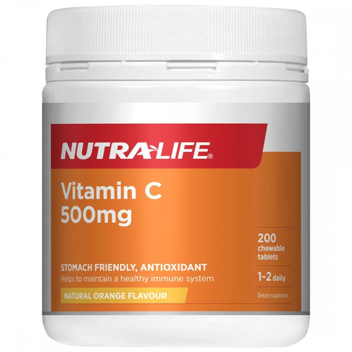 Nutra-Life Vitamin C 500mg 200 chewable tabs