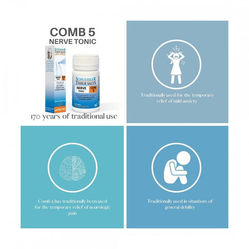 Schuessler Tissue Salts Comb 5 - NERVE TONIC - 125tabs