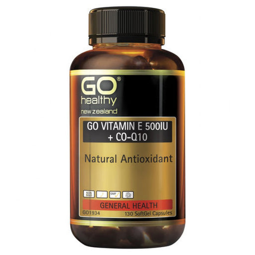 GO Healthy Vitamin E 500IU + Co-Q10 130 softgel caps - The Health Shop