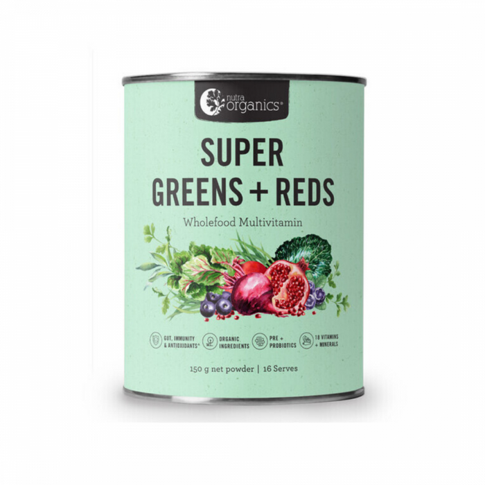 Nutra Organics Super Greens + Reds powder 150g