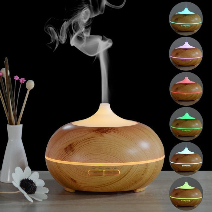 Ultrasonic Aromatherapy Diffuser, Dark Wood Colour - The Health Shop