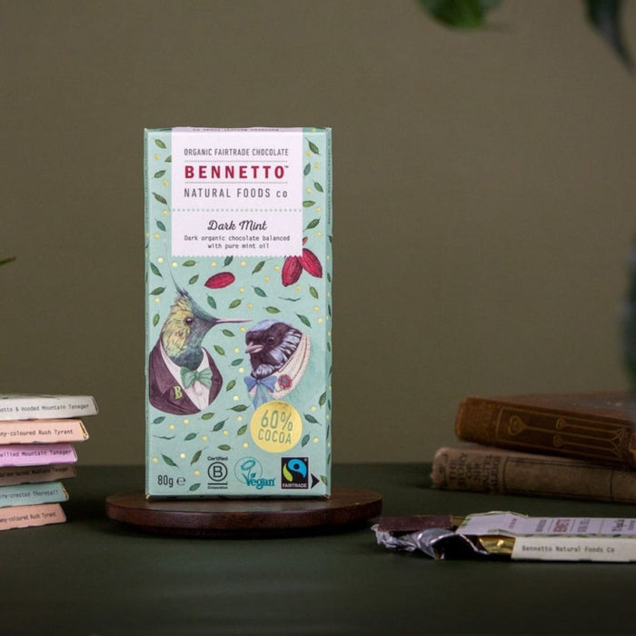 Bennetto Dark Mint Organic Chocolate 80g - The Health Shop