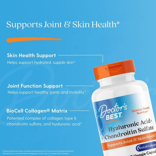 Doctor's Best Hyaluronic Acid + Chondroitin Sulfate 60 veggie caps