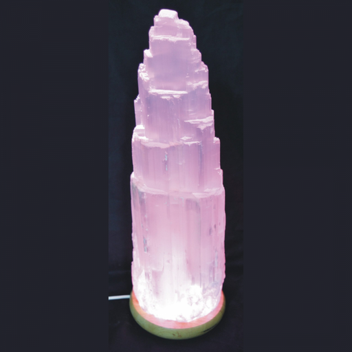 Selenite Crystal Mini Lamp 15x5cm - USB Colour Changing LED - The Health Shop