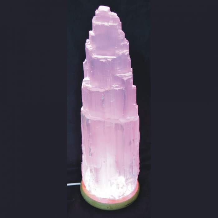 Selenite Crystal Mini Lamp 10x5cm - USB Colour Changing LED