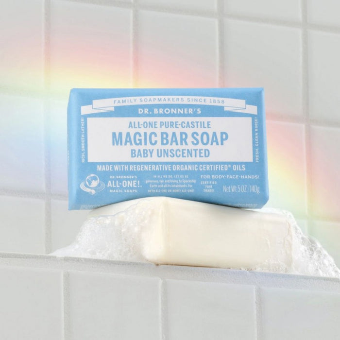Dr. Bronner's Pure-Castile Magic Bar Soap 140g, Baby Unscented