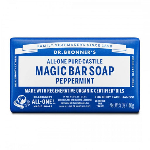 Dr. Bronner's Pure-Castile Magic Bar Soap 140g, Peppermint