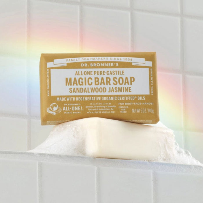 Dr. Bronner's Pure-Castile Magic Bar Soap 140g, Sandalwood Jasmine