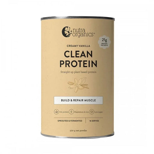 Nutra Organics Clean Protein, Creamy Vanilla 500g Natural Health > Super Nutrition > Protein