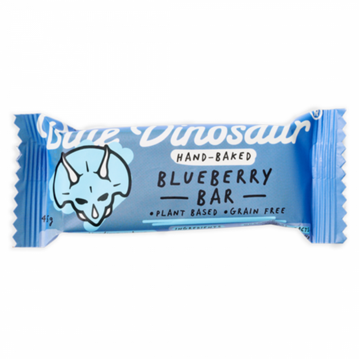 Blue Dinosaur Blueberry Bar 45g plant based, grain free, snack bar - The Health Shop