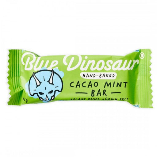 Blue Dinosaur Hand-Baked Cacao Mint Bar, plant-based, grain free, 45g - The Health Shop