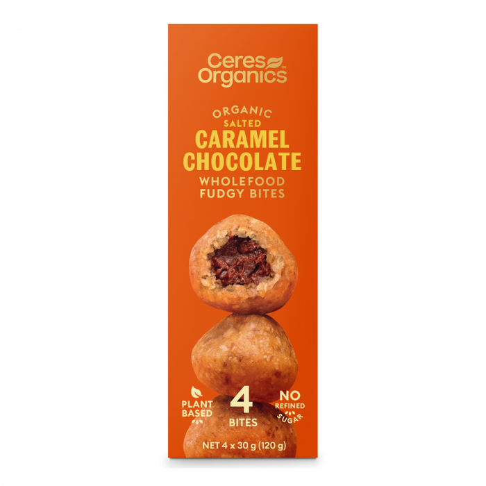 Ceres Organics Organic Wholefood Fudgy Bites, Salted Caramel Chocolate 120g - The Health Shop