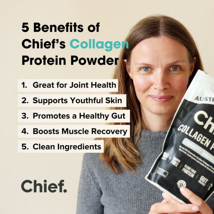 Chief Collagen Protein, Creamy Vanilla, Gluten Free, Gut Friendly, Skin Health, Joint Health - The Health Shop