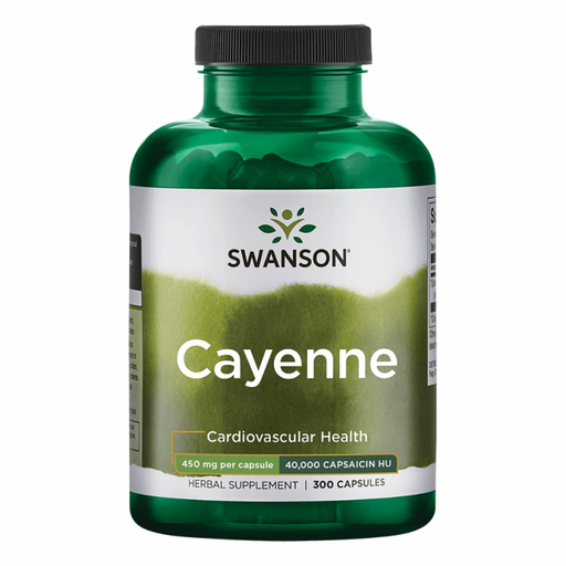 Swanson Cayenne 450mg 40,000 Capsaicin HU 300caps - The Health Shop