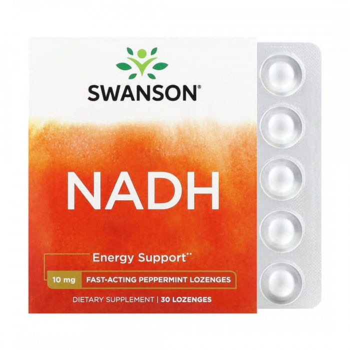 Swanson NADH Energy Support 10mg Fast Acting Peppermint Lozenges x 30 - The Health Shop