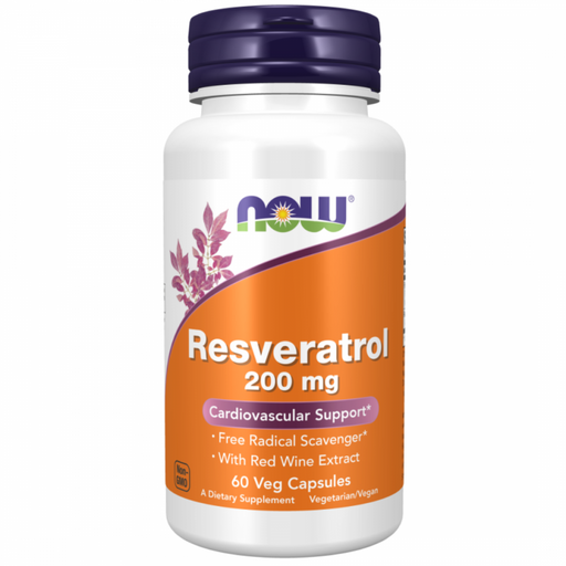 NOW Resveratrol 200mg 60vcaps - The Health Shop