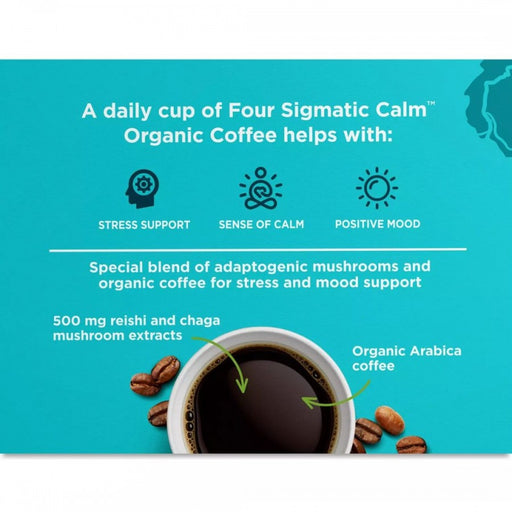 Four Sigmatic Calm Organic Instant Coffee with Reishi & Chaga Mushrooms, 10 sachets