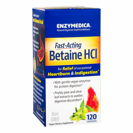 ENZYMEDICA Fast-Acting Betaine HCl 120vcaps - The Health Shop