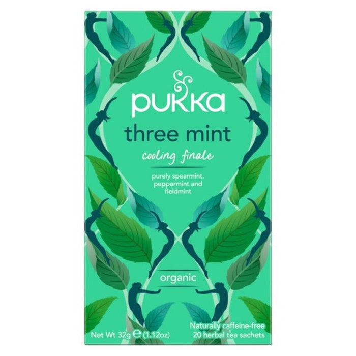 Pukka Three Mint 20 herbal tea sachets - The Health Shop