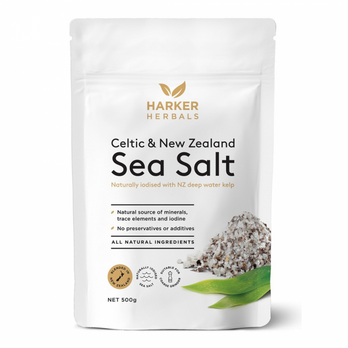 Harker Herbals Celtic & NZ Sea Salt with Kelp (1022) 500g