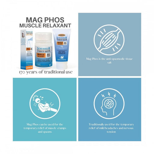 Schuessler Tissue Salts Mag Phos - MUSCLE RELAXANT - 125tabs