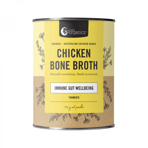 Nutra Organics Chicken Bone Broth, Turmeric 125g - The Health Shop