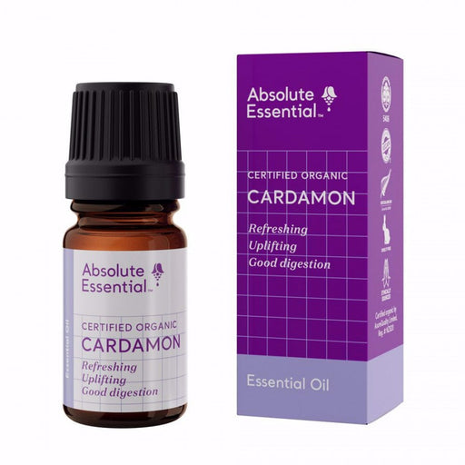 Absolute Essential Certified Organic Cardamom Essential Oil for Refreshing and Uplifting Aromatherapy