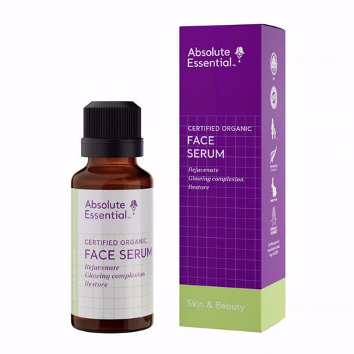Absolute Essential certified organic skincare Face Serum for rejuvenating and restoring a glowing complexion