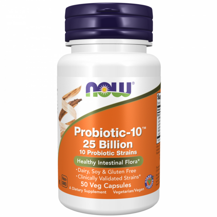 NOW Probiotic-10 25 Billion 50vcaps - The Health Shop