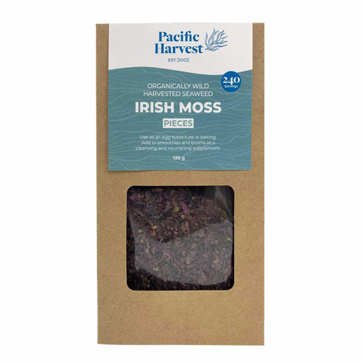 Pacific Harvest Irish Moss Pieces, Wild Harvested Seaweed 120g - The Health Shop