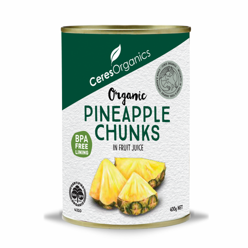 Ceres Organics Organic Pineapple Chunks in Fruit Juice 400g - The Health Shop