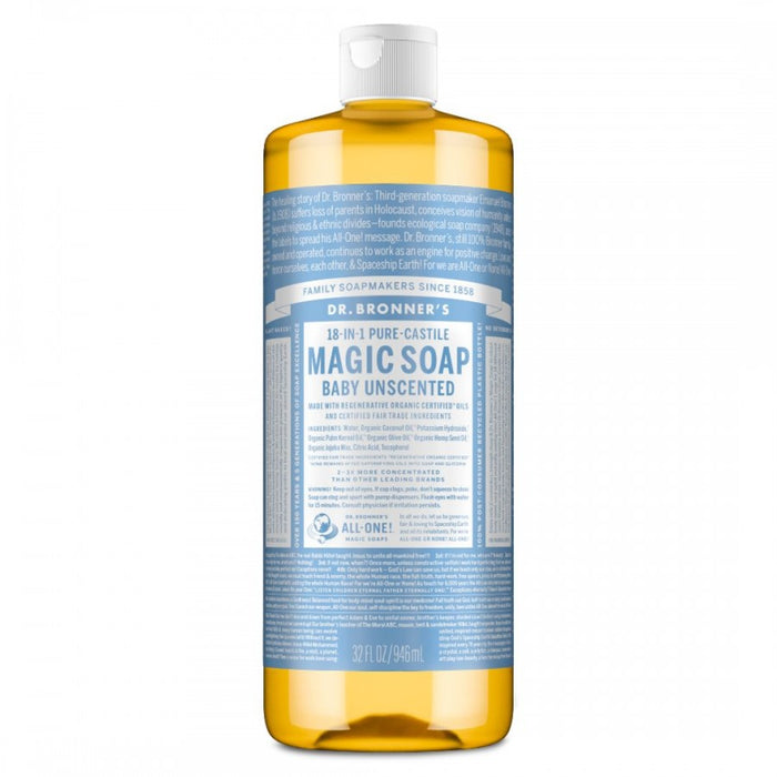 Dr. Bronner's Pure-Castile Magic Soap, Baby Unscented 946ml