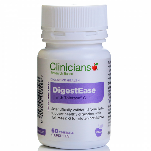 Clinicians DigestEase with Tolerase 60vcaps - The Health Shop